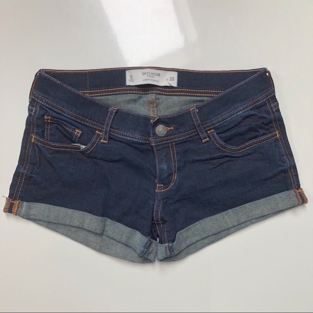 Gilly Hicks dark wash cuffed denim shorts